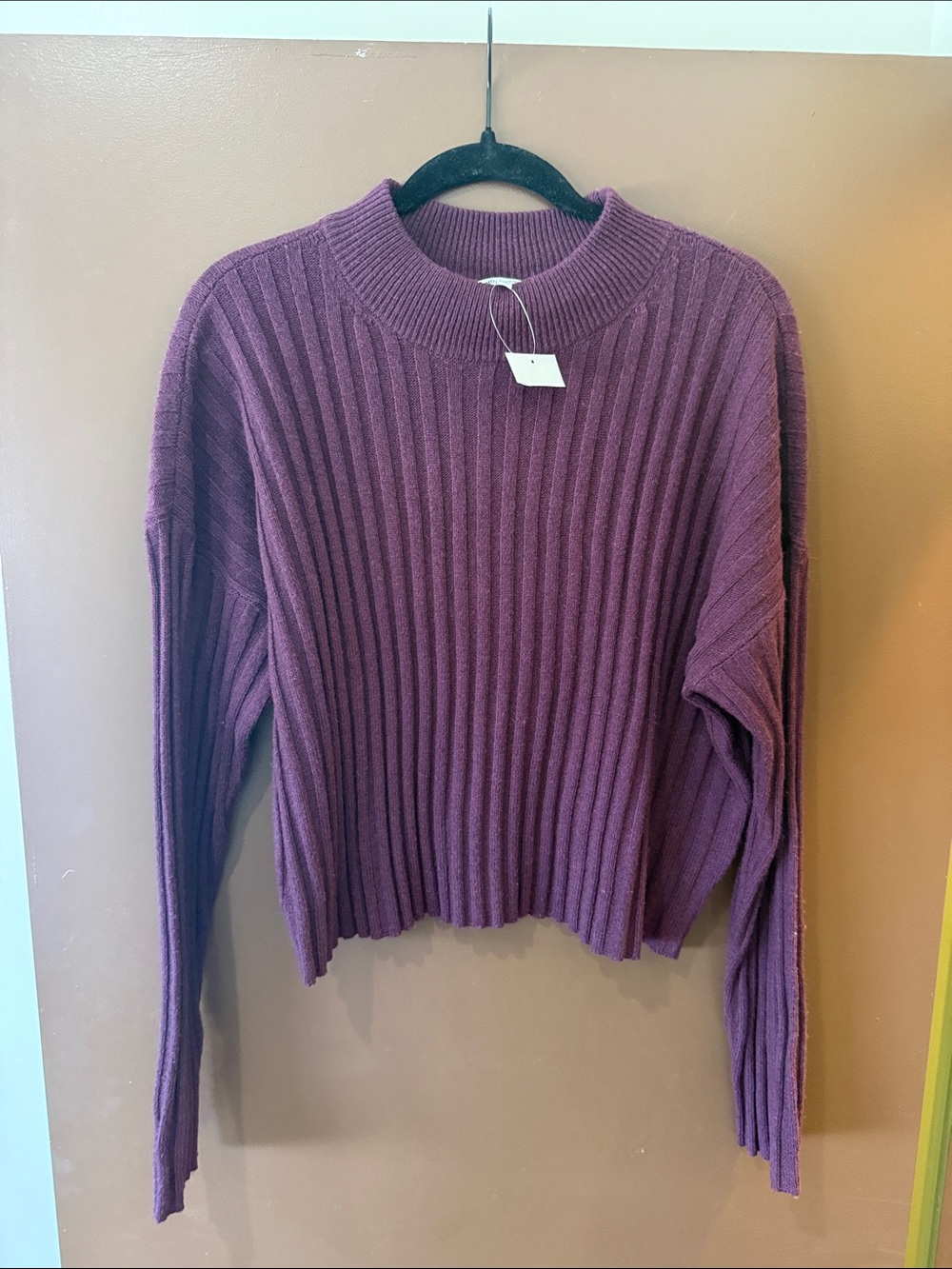 NWT MADEWELL Ribbed Mock Neck Wool Blend Sweater
